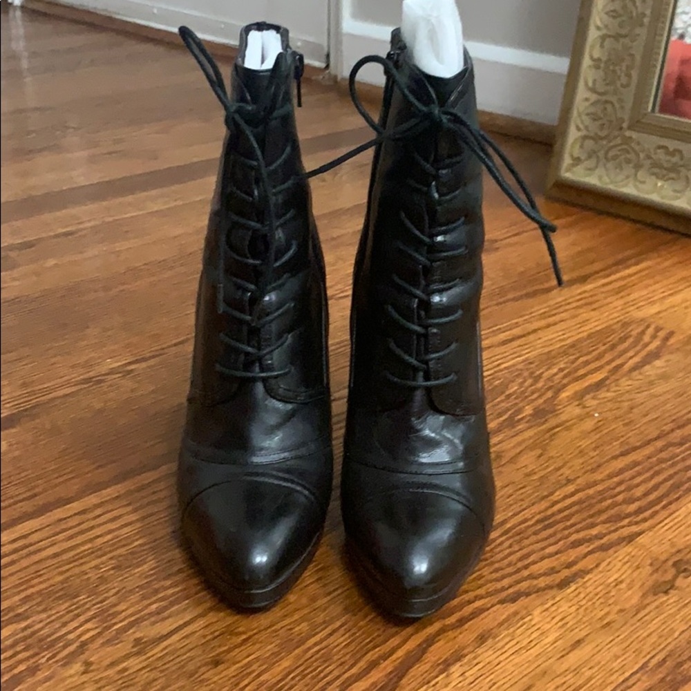 Marc Fisher Black Leather Booties